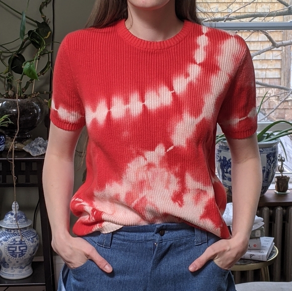 Stussy Sweaters - Stussy Tie-Dye Short Sleeve Heavyweight Knit Sweater